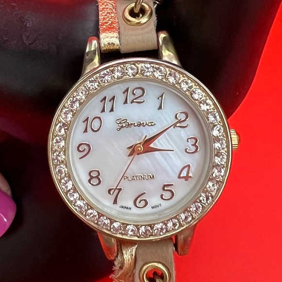 Geneva Platinum Leather Wrap Watch - Picture 2 of 12